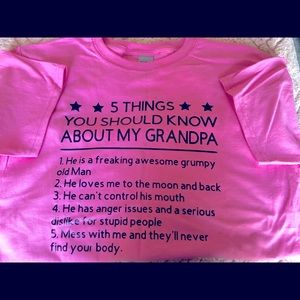 5 things you need to know about my grandpa tee shirt kids large